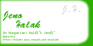 jeno halak business card